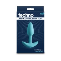 Plug Vibrante Controlado por App Techno Trance Azul