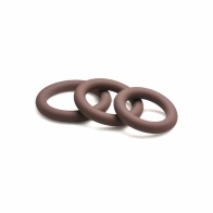 Anillo para Pene Jock de Silicona Set de 3 Piezas Oscuro