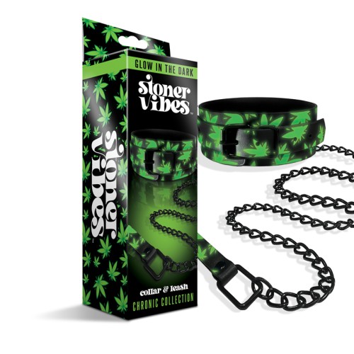 Stoner Vibes Glow-in-the-Dark Collar and Leash