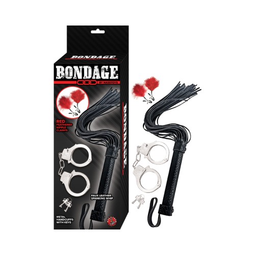 Kit de Bondage Nasstoys: Látigo, Plumas y Esposas