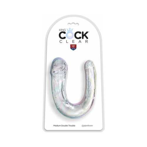 Dildo Doble Problema Medio King Cock Clear