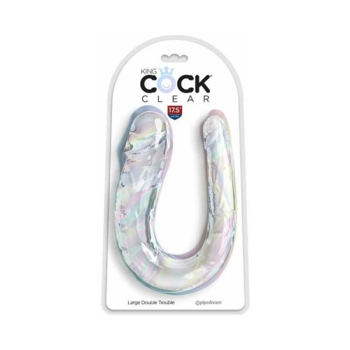 King Cock Clear Double Trouble Dildo - Double Pleasure