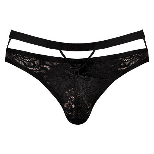 Lucifer Cut Out Strappy Thong - Gothic Lace