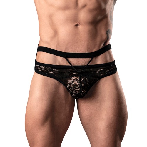 Tanga Strappy Lucifer Negro de Male Power para Hombres