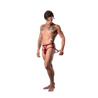 Male Power Lucifer Strappy Jock Burgundy