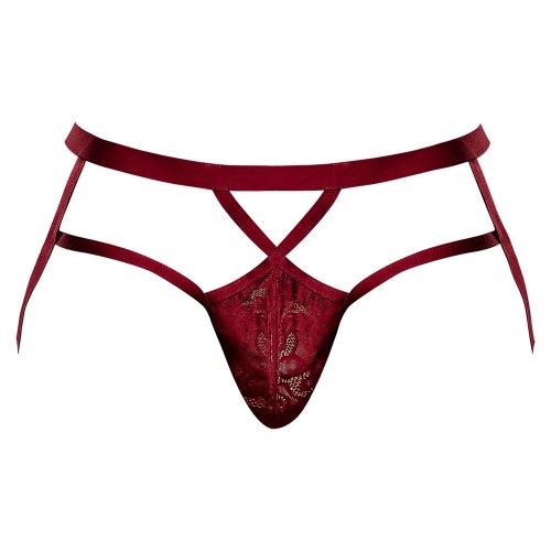 Male Power Lucifer Strappy Jock Burgundy