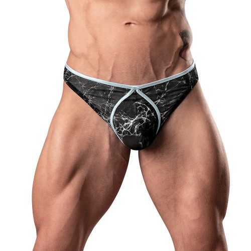 Male Power Marble Mesh Mini Thong Black