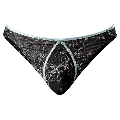 Male Power Marble Mesh Mini Thong Black