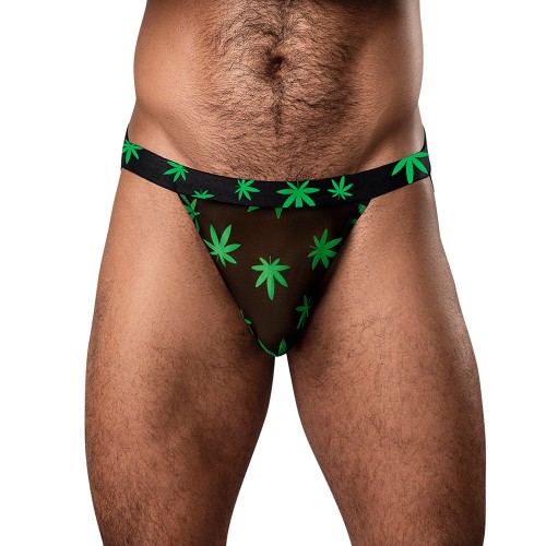 Male Power Hazy Dayz Jock Pot Leaf LXL