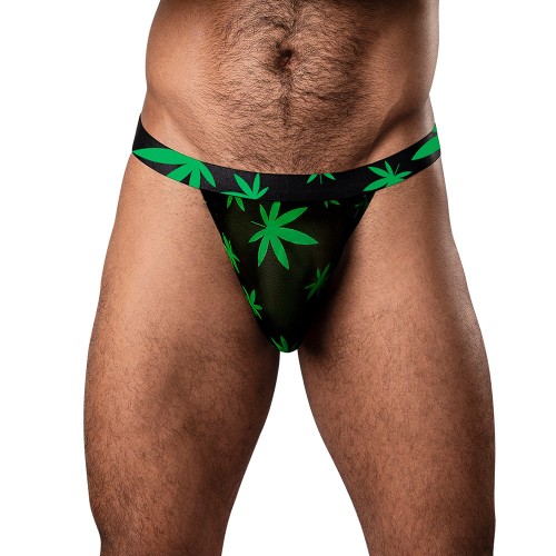 Male Power Hazy Dayz Micro Thong Pot Leaf L/XL