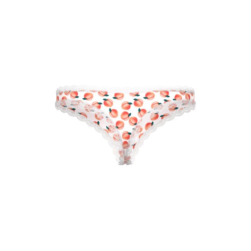 Tanga Crotchless Sweet Treats con Lubricante Durazno L/XL