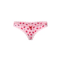 Tanga Sin Fondo Sweet Treats con Lubricante Fresa L/XL