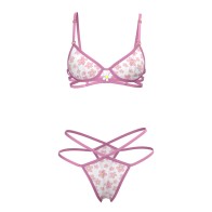 Magic Silk Daisy Bra & Thong Set - Floral Fantasy