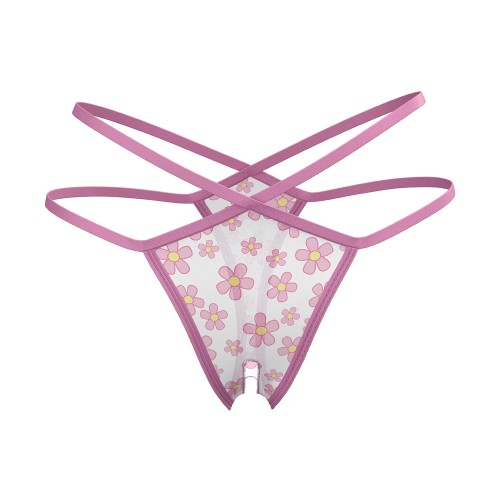 Magic Silk Daisy Split Crotch Thong