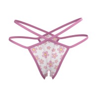 Magic Silk Tanga con Crotch Dividido Daisy