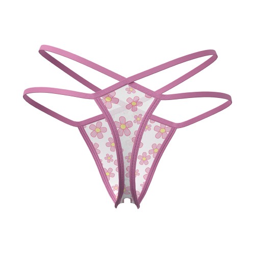 Magic Silk Tanga con Crotch Dividido Daisy