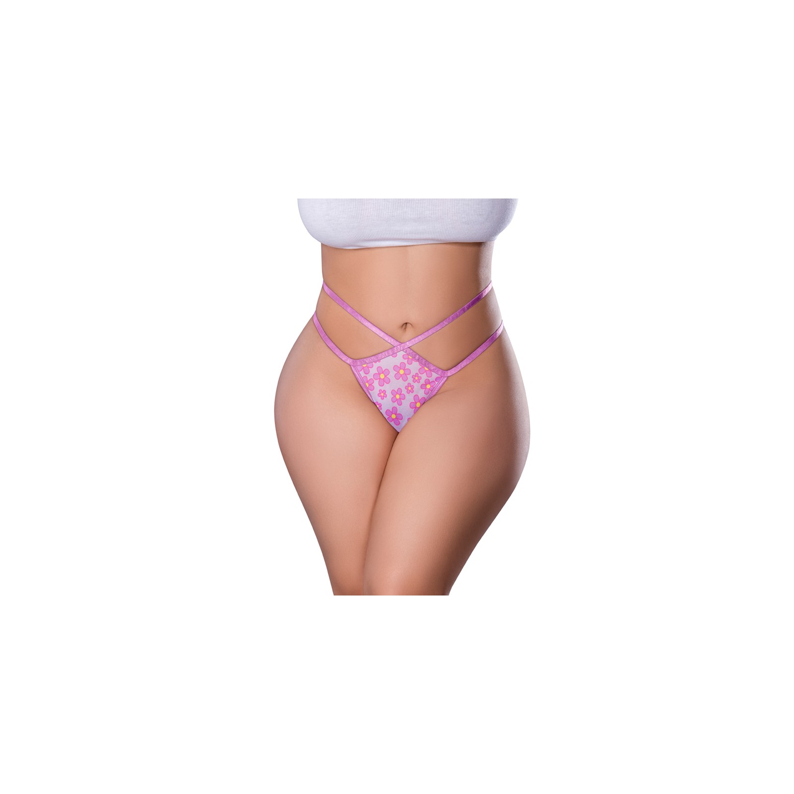 Magic Silk Tanga con Corte Floral Talla Queen