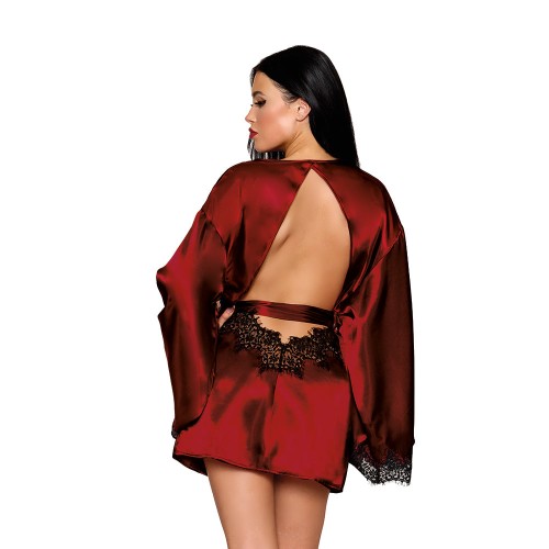 Elegant Open Back Satin Robe