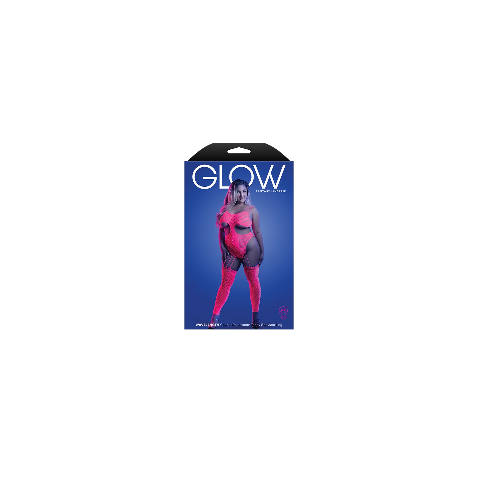 Fantasy Lingerie Glow Wavelength UV Reactive Rhinestone Teddy