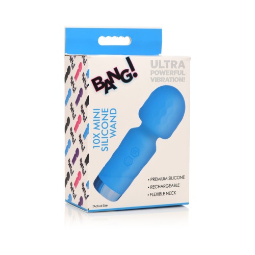 BANG! 10X Mini Silicone Wand Blue - Compact Pleasure Power