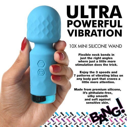 BANG! 10X Mini Silicone Wand Blue - Compact Pleasure Power