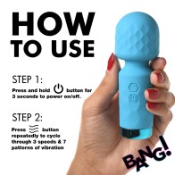 BANG! 10X Mini Silicone Wand Blue - Compact Pleasure Power