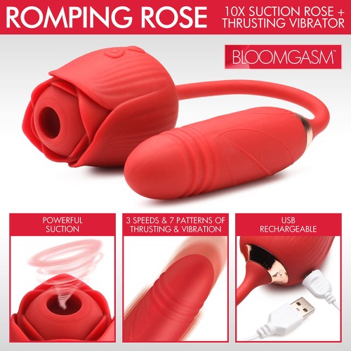 Romping Rose 10X Suction and Thrusting Vibrator