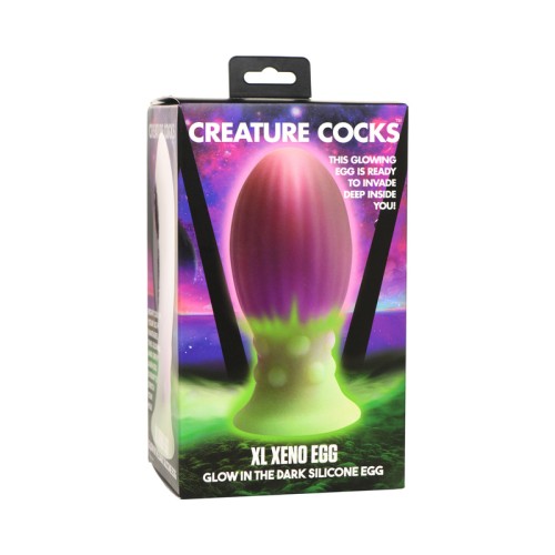 Huevo Xeno XL Creature Cocks de Silicona que Brilla en la Oscuridad