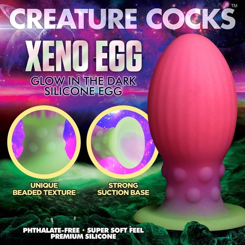 Huevo Xeno XL Creature Cocks de Silicona que Brilla en la Oscuridad