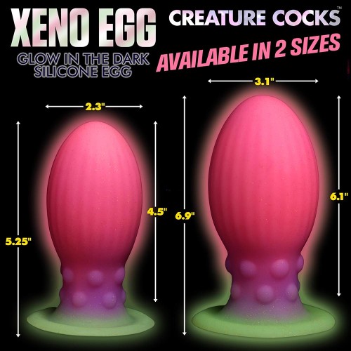 Huevo Xeno XL Creature Cocks de Silicona que Brilla en la Oscuridad