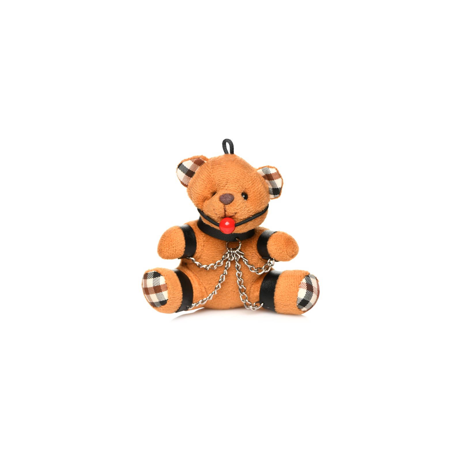 llavero de oso de peluche amordazado - divertido regalo de bondage