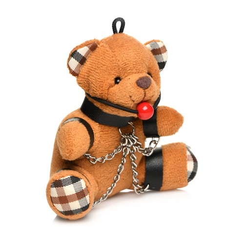 llavero de oso de peluche amordazado - divertido regalo de bondage