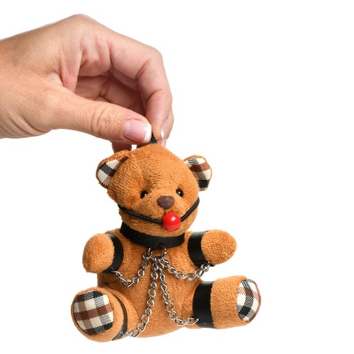 llavero de oso de peluche amordazado - divertido regalo de bondage