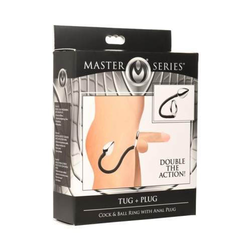 Master Series Tug + Plug Anillo para Pene y Testículos con Plug Anal