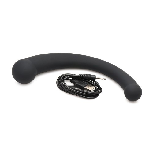 Master Series 10X Vibra-Crescent Silicone Dildo Black