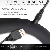 Master Series Dildo de Silicona Vibra-Crescent Negro