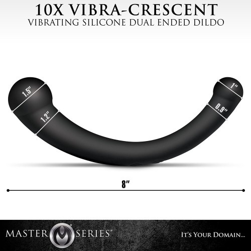 Master Series 10X Vibra-Crescent Silicone Dildo Black