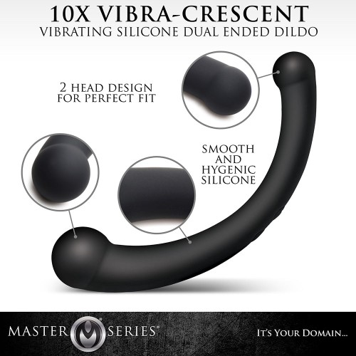 Master Series Dildo de Silicona Vibra-Crescent Negro