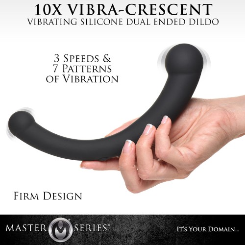 Master Series Dildo de Silicona Vibra-Crescent Negro