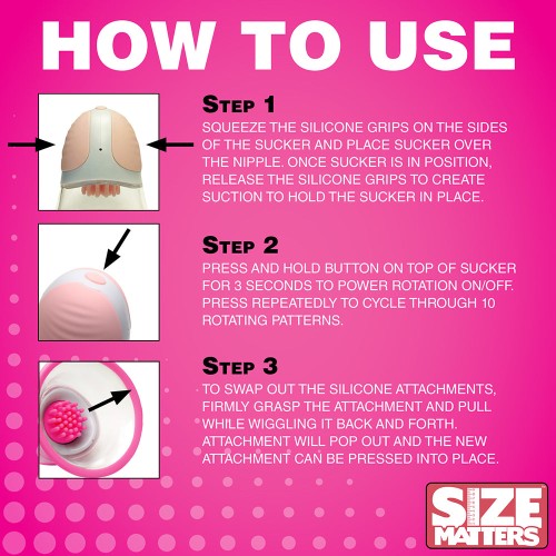 Size Matters 10X Rotating Silicone Nipple Suckers