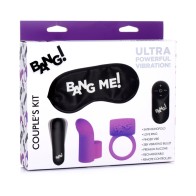 BANG! Kit de Anillo Amoroso para Parejas, Vibrador de Dedo, Bullet y Máscara Púrpura