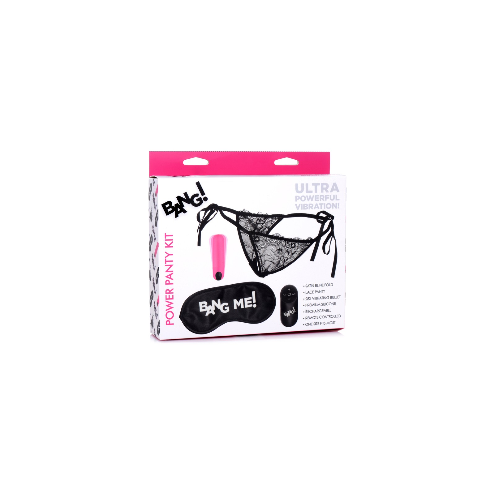 BANG! Kit Panty con Bullet y Antifaz Rosa