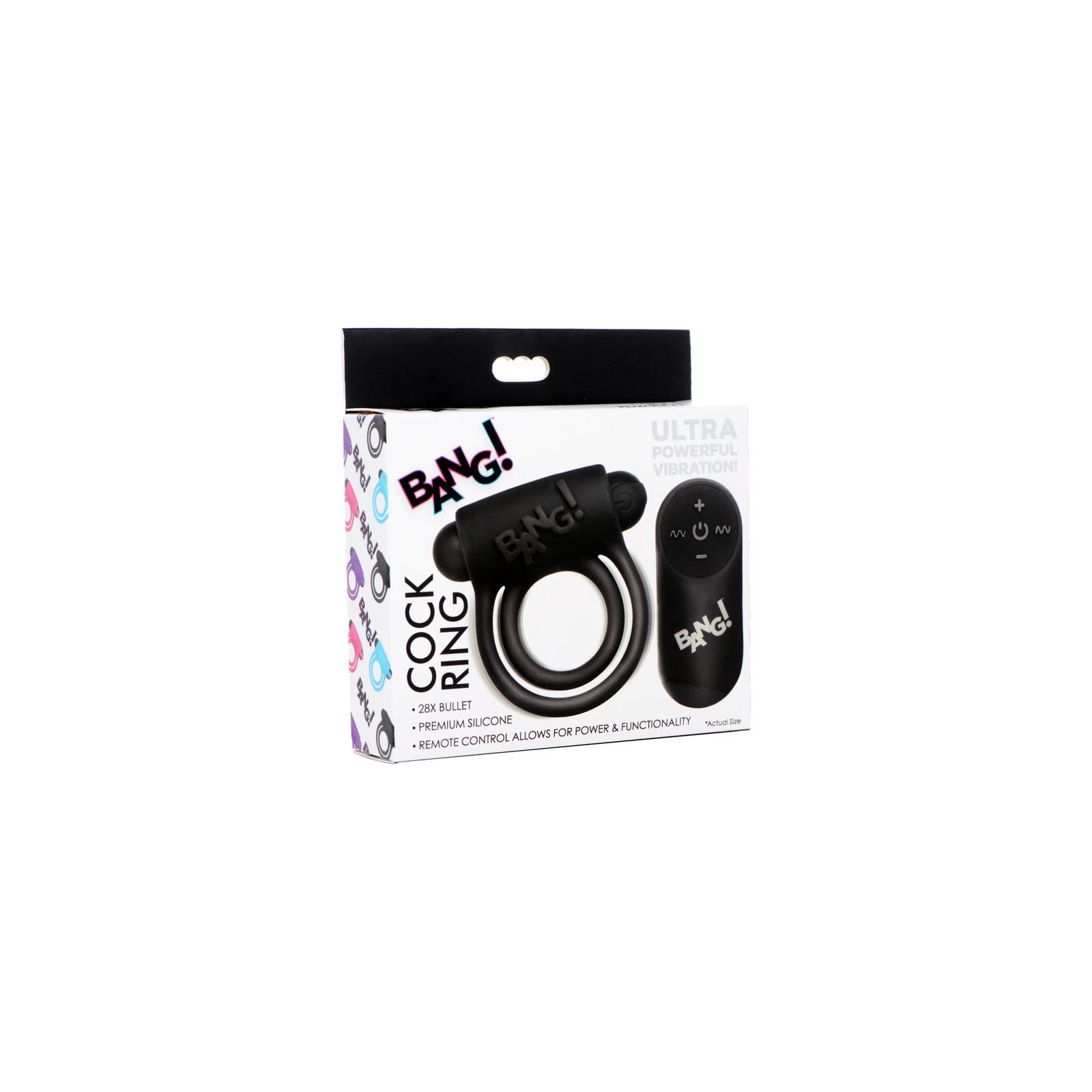 BANG! Remote Control Silicone Cock Ring & Bullet Black