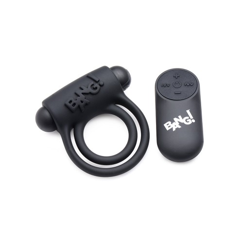 BANG! Remote Control Silicone Cock Ring & Bullet Black