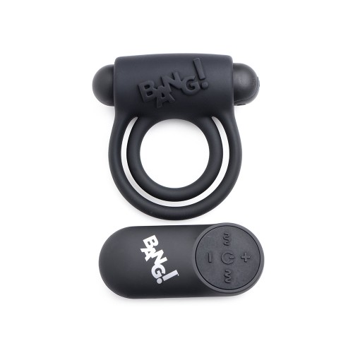 BANG! Remote Control Silicone Cock Ring & Bullet Black