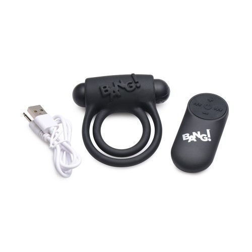 BANG! Remote Control Silicone Cock Ring & Bullet Black