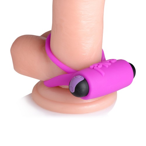 BANG! Silicone Cock Ring & Remote Control Bullet Purple