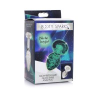 Glow-in-the-Dark Glass Anal Plug - Small