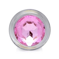 Booty Sparks Pink Gem Glass Anal Plug - Small