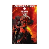 Creature Cocks Fire Demon Keychain - Fantasy Accessory